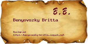 Benyovszky Britta névjegykártya